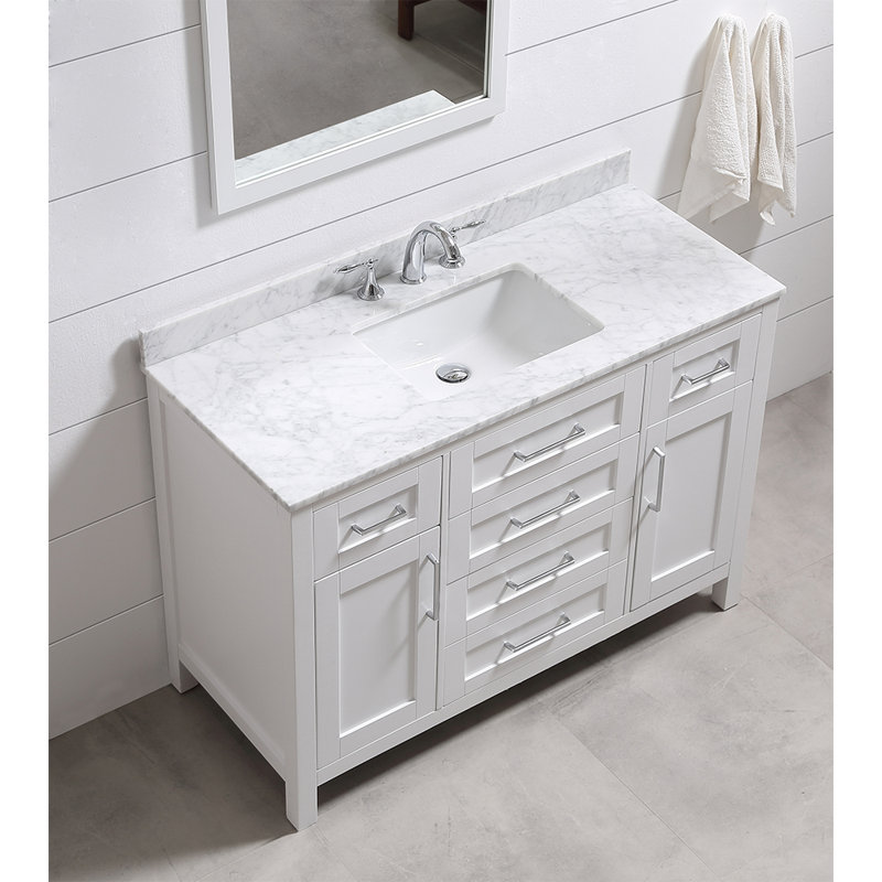 Ove Decors Tahoe 48" Single Bathroom Vanity Set with Mirror in White
